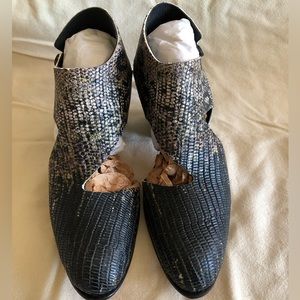 ❤️⬇️CYDWOK Hand Made Croc. Embossed Leather Vintage Style Shoes Size 36 EU 6 US